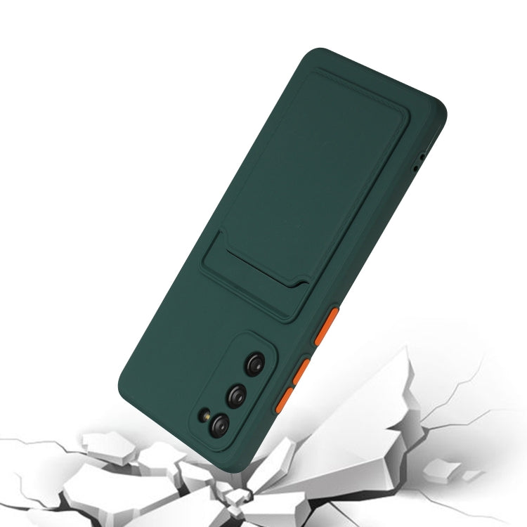 For Samsung Galaxy S20 FE Card Slot Design Shockproof TPU Protective Case(Dark Green) by buy2fix