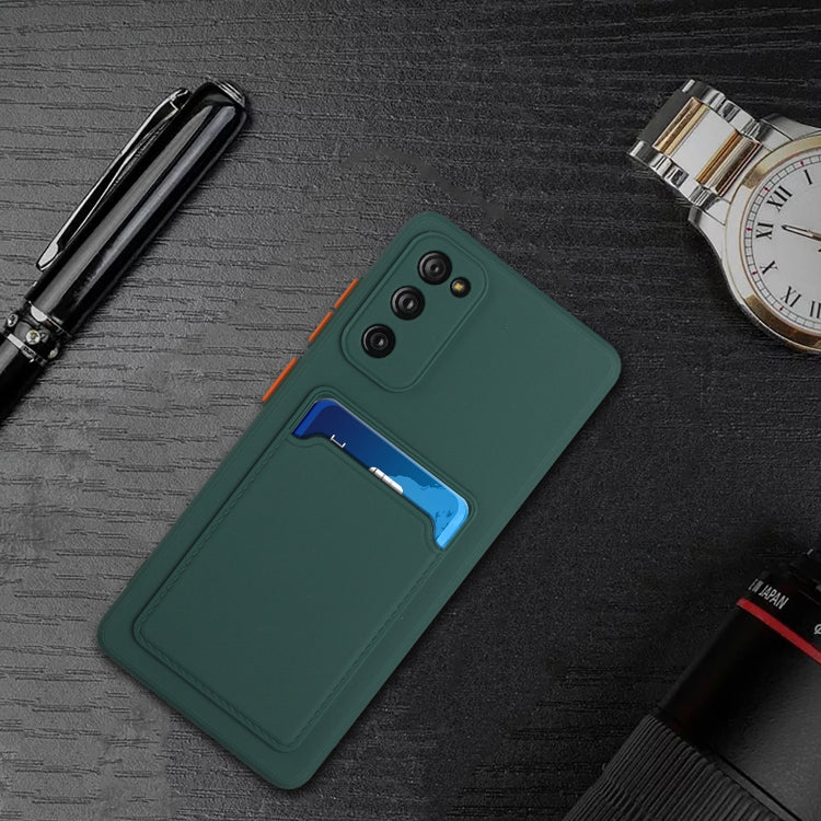 For Samsung Galaxy S20 FE Card Slot Design Shockproof TPU Protective Case(Dark Green) by buy2fix