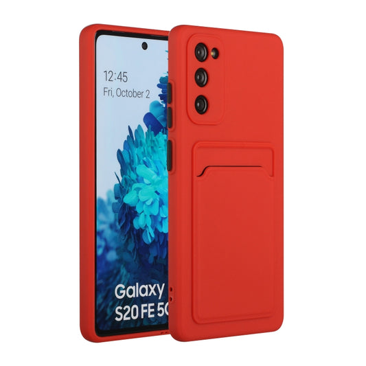 For Samsung Galaxy S20 FE Card Slot Design Shockproof TPU Protective Case(Red) - Galaxy S20 FE Cases by buy2fix | Online Shopping UK | buy2fix