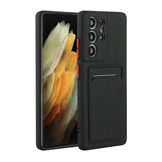 For Samsung Galaxy S21 Ultra 5G Card Slot Design Shockproof TPU Protective Case(Black) - Galaxy S21 Ultra 5G Cases by buy2fix | Online Shopping UK | buy2fix