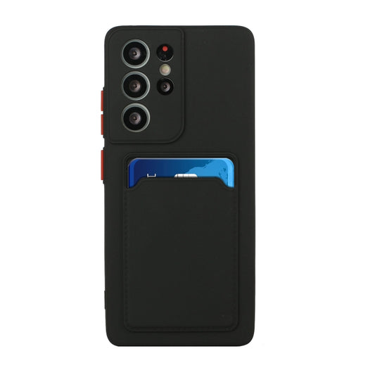 For Samsung Galaxy S21 Ultra 5G Card Slot Design Shockproof TPU Protective Case(Black) - Galaxy S21 Ultra 5G Cases by buy2fix | Online Shopping UK | buy2fix