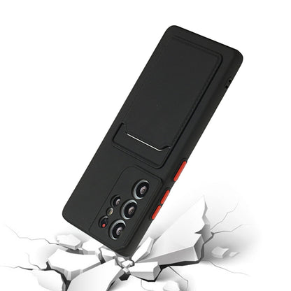For Samsung Galaxy S21 Ultra 5G Card Slot Design Shockproof TPU Protective Case(Black) - Galaxy S21 Ultra 5G Cases by buy2fix | Online Shopping UK | buy2fix