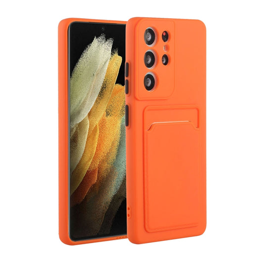 For Samsung Galaxy S21 Ultra 5G Card Slot Design Shockproof TPU Protective Case(Orange) - Galaxy S21 Ultra 5G Cases by buy2fix | Online Shopping UK | buy2fix
