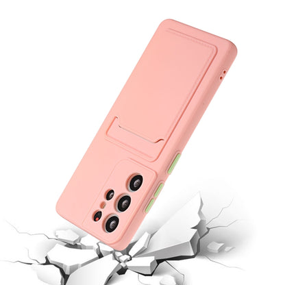 For Samsung Galaxy S21 Ultra 5G Card Slot Design Shockproof TPU Protective Case(Pink) - Galaxy S21 Ultra 5G Cases by buy2fix | Online Shopping UK | buy2fix
