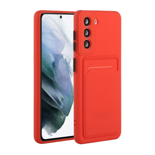 For Samsung Galaxy S21+ 5G Card Slot Design Shockproof TPU Protective Case(Red)