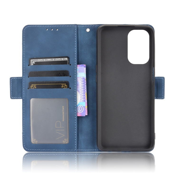 For OPPO A54 5G / A74 5G / A93 5G Skin Feel Calf Pattern Horizontal Flip Leather Case with Holder & Card Slots & Photo Frame(Blue) by buy2fix
