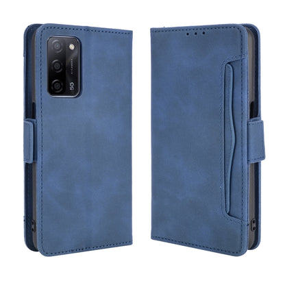 For OPPO A55 5G / A53s 5G Skin Feel Calf Pattern Horizontal Flip Leather Case with Holder & Card Slots & Photo Frame(Blue) by buy2fix