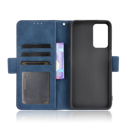 For OPPO A55 5G / A53s 5G Skin Feel Calf Pattern Horizontal Flip Leather Case with Holder & Card Slots & Photo Frame(Blue) by buy2fix