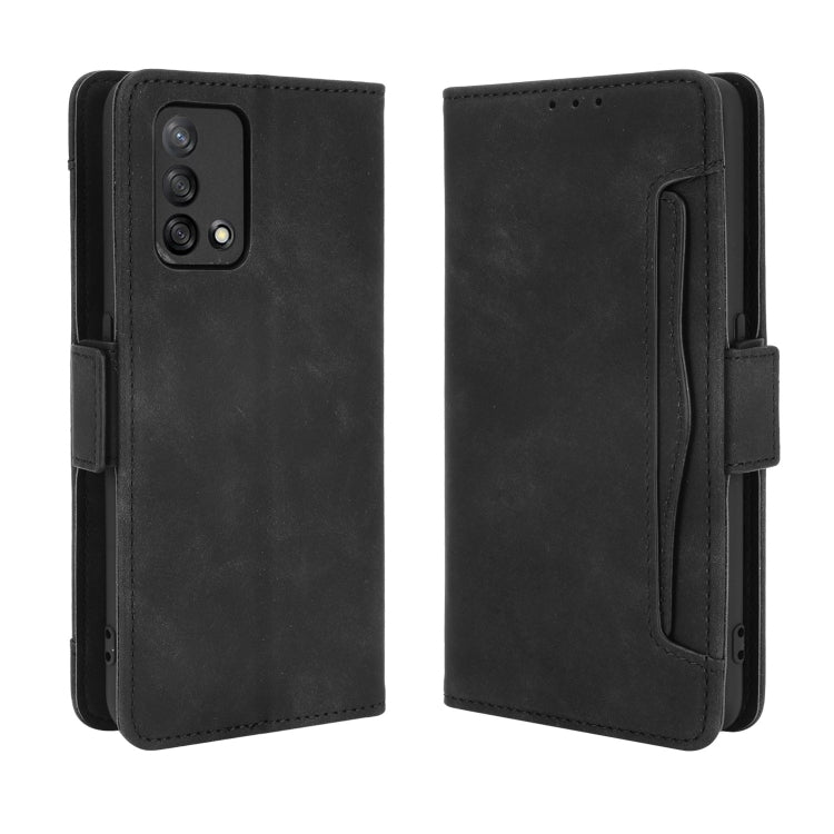 For OPPO A74 4G / F19 4G Skin Feel Calf Pattern Horizontal Flip Leather Case with Holder & Card Slots & Photo Frame(Black) by buy2fix