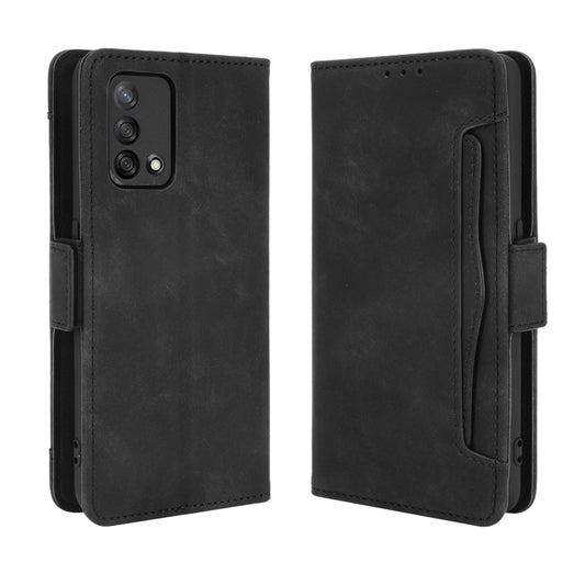 For OPPO A74 4G / F19 4G Skin Feel Calf Pattern Horizontal Flip Leather Case with Holder & Card Slots & Photo Frame(Black) by buy2fix