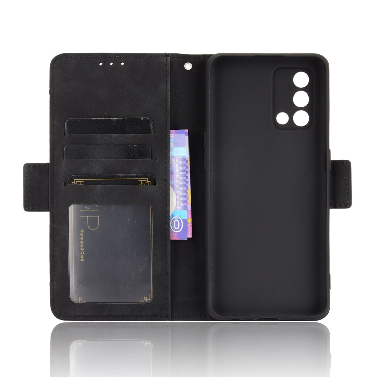 For OPPO A74 4G / F19 4G Skin Feel Calf Pattern Horizontal Flip Leather Case with Holder & Card Slots & Photo Frame(Black) by buy2fix