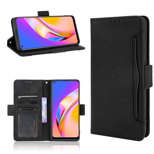 For OPPO A94 5G / Reno5Z 5G / F19 Pro+ 5G Skin Feel Calf Pattern Horizontal Flip Leather Case with Holder & Card Slots & Photo Frame(Black) by buy2fix