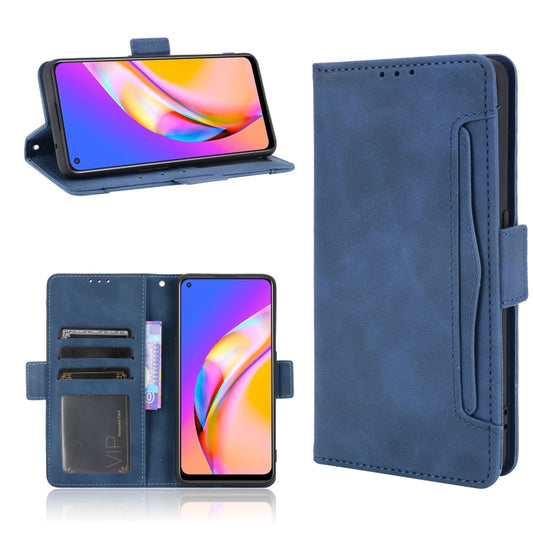 For OPPO A94 5G / Reno5Z 5G / F19 Pro+ 5G Skin Feel Calf Pattern Horizontal Flip Leather Case with Holder & Card Slots & Photo Frame(Blue) by buy2fix
