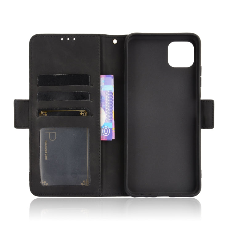 For Samsung Galaxy A22 5G Skin Feel Calf Pattern Horizontal Flip Leather Case with Holder & Card Slots & Photo Frame(Black) by buy2fix