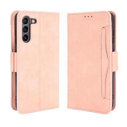 For Samsung Galaxy S21 FE Skin Feel Calf Pattern Horizontal Flip Leather Case with Holder & Card Slots & Photo Frame(Pink) by buy2fix