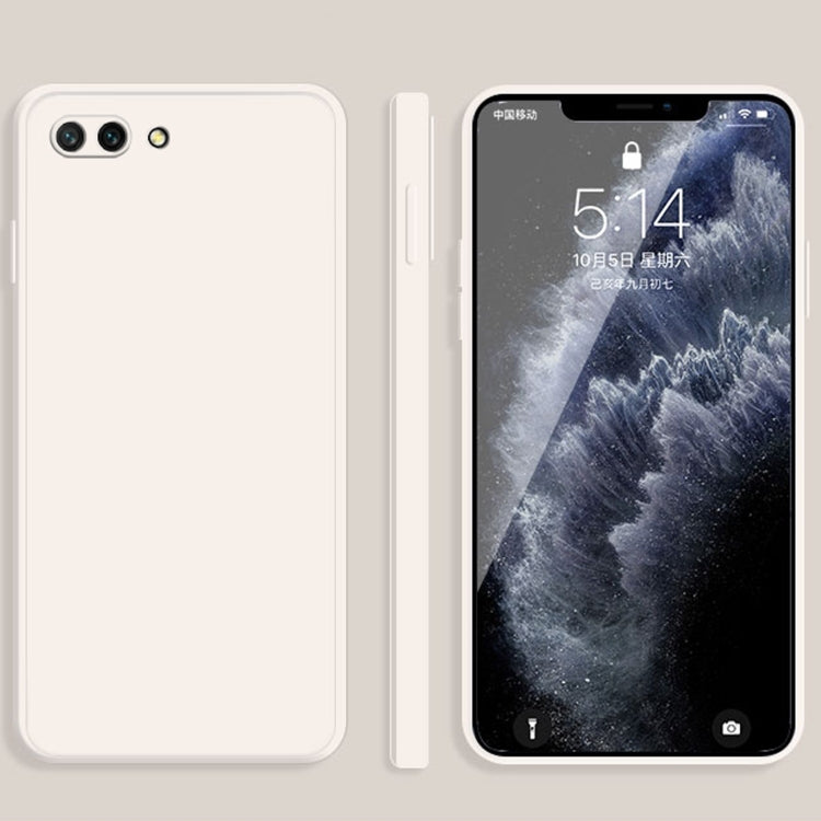 For Honor 10 Solid Color Imitation Liquid Silicone Straight Edge Dropproof Full Coverage Protective Case(White) - Honor Cases by buy2fix | Online Shopping UK | buy2fix