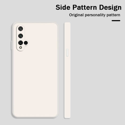 For Honor 20 Solid Color Imitation Liquid Silicone Straight Edge Dropproof Full Coverage Protective Case(Black) - Honor Cases by buy2fix | Online Shopping UK | buy2fix