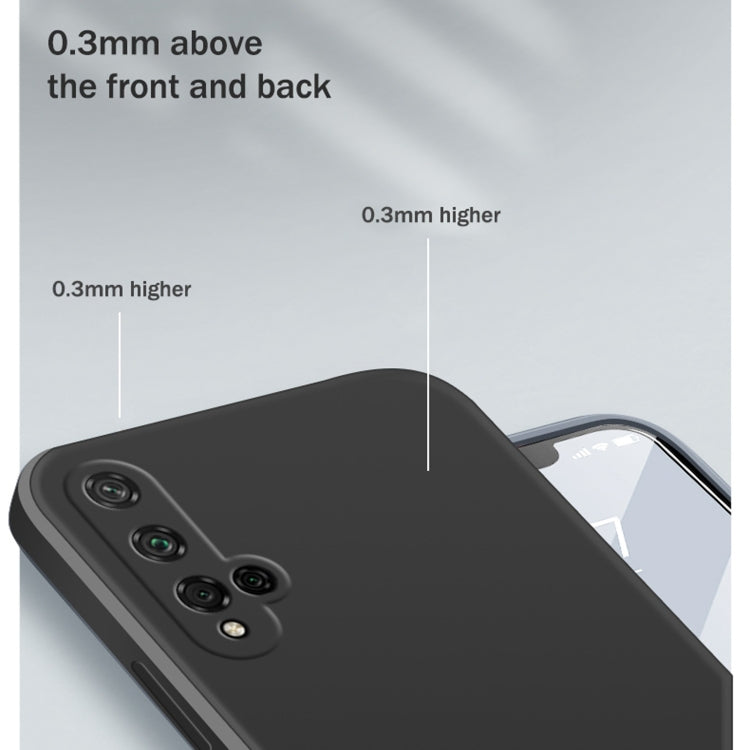 For Honor 20 Solid Color Imitation Liquid Silicone Straight Edge Dropproof Full Coverage Protective Case(Black) - Honor Cases by buy2fix | Online Shopping UK | buy2fix