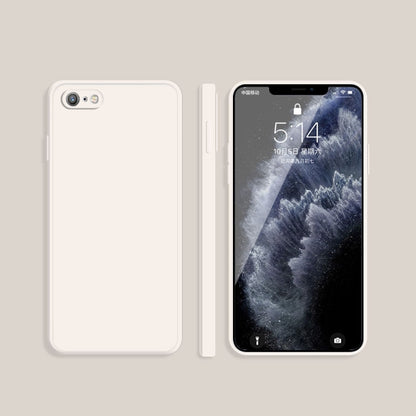 Solid Color Imitation Liquid Silicone Straight Edge Dropproof Full Coverage Protective Case For iPhone 6s / 6(White) - More iPhone Cases by buy2fix | Online Shopping UK | buy2fix