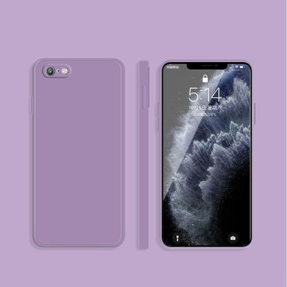 Solid Color Imitation Liquid Silicone Straight Edge Dropproof Full Coverage Protective Case For iPhone 6s / 6(Purple) - More iPhone Cases by buy2fix | Online Shopping UK | buy2fix