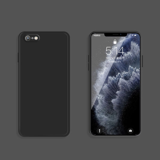 Solid Color Imitation Liquid Silicone Straight Edge Dropproof Full Coverage Protective Case For iPhone 6s / 6(Black) - More iPhone Cases by buy2fix | Online Shopping UK | buy2fix
