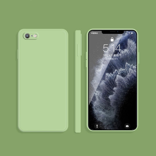 Solid Color Imitation Liquid Silicone Straight Edge Dropproof Full Coverage Protective Case For iPhone 6s / 6(Matcha Green) - More iPhone Cases by buy2fix | Online Shopping UK | buy2fix