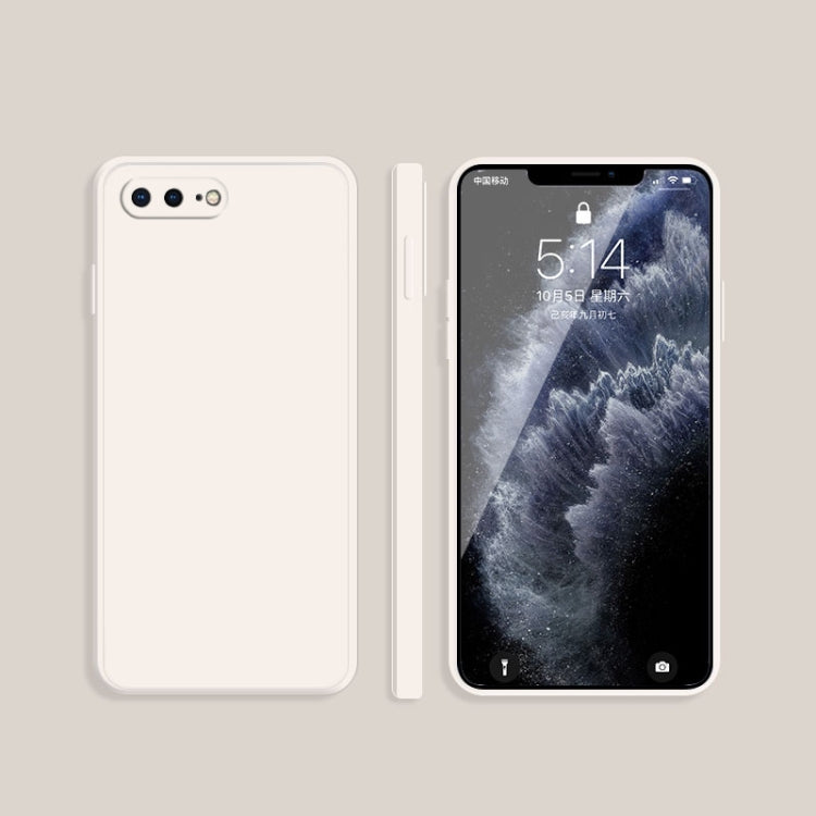 Solid Color Imitation Liquid Silicone Straight Edge Dropproof Full Coverage Protective Case For iPhone 8 Plus / 7 Plus(White) - More iPhone Cases by buy2fix | Online Shopping UK | buy2fix