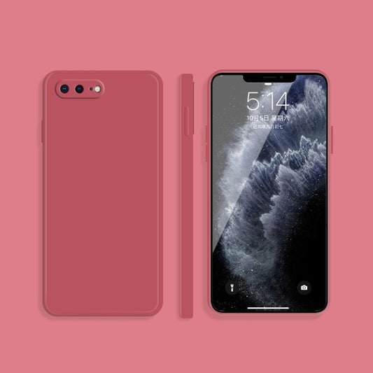 Solid Color Imitation Liquid Silicone Straight Edge Dropproof Full Coverage Protective Case For iPhone 8 Plus / 7 Plus(Red) - More iPhone Cases by buy2fix | Online Shopping UK | buy2fix