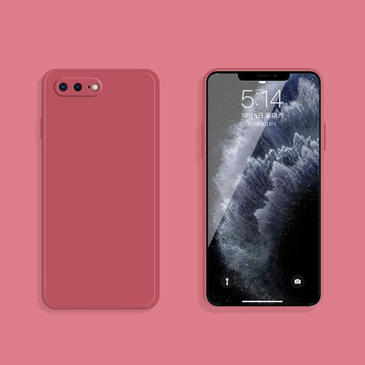 Solid Color Imitation Liquid Silicone Straight Edge Dropproof Full Coverage Protective Case For iPhone 8 Plus / 7 Plus(Red) - More iPhone Cases by buy2fix | Online Shopping UK | buy2fix