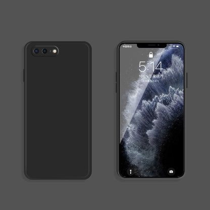 Solid Color Imitation Liquid Silicone Straight Edge Dropproof Full Coverage Protective Case For iPhone 8 Plus / 7 Plus(Black) - More iPhone Cases by buy2fix | Online Shopping UK | buy2fix