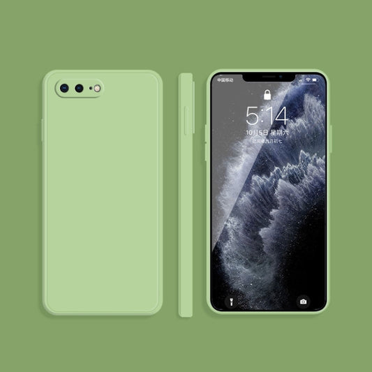 Solid Color Imitation Liquid Silicone Straight Edge Dropproof Full Coverage Protective Case For iPhone 8 Plus / 7 Plus(Matcha Green) - More iPhone Cases by buy2fix | Online Shopping UK | buy2fix