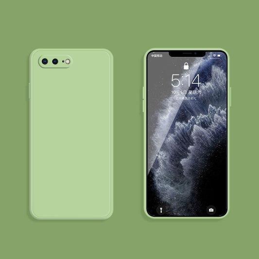 Solid Color Imitation Liquid Silicone Straight Edge Dropproof Full Coverage Protective Case For iPhone 8 Plus / 7 Plus(Matcha Green) - More iPhone Cases by buy2fix | Online Shopping UK | buy2fix