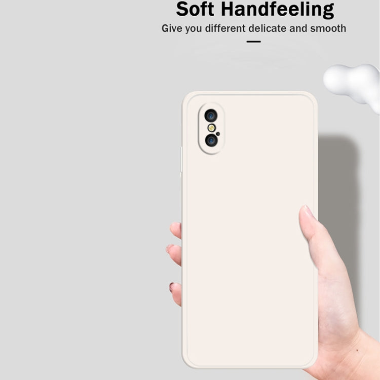 For iPhone X / XS Solid Color Imitation Liquid Silicone Straight Edge Dropproof Full Coverage Protective Case(Dark Green) - More iPhone Cases by buy2fix | Online Shopping UK | buy2fix