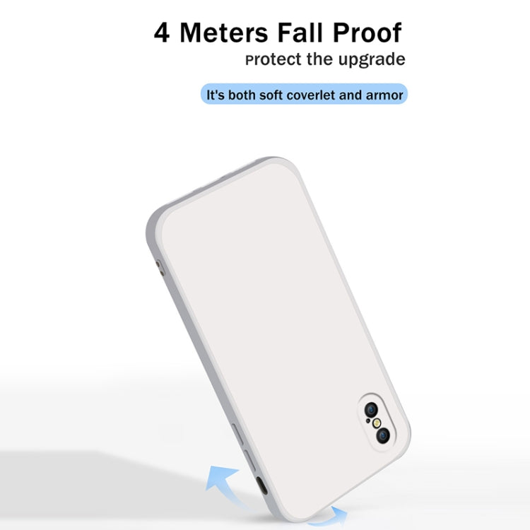 For iPhone X / XS Solid Color Imitation Liquid Silicone Straight Edge Dropproof Full Coverage Protective Case(Dark Green) - More iPhone Cases by buy2fix | Online Shopping UK | buy2fix