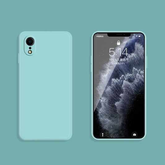 For iPhone XR Solid Color Imitation Liquid Silicone Straight Edge Dropproof Full Coverage Protective Case(Sky Blue) - More iPhone Cases by buy2fix | Online Shopping UK | buy2fix