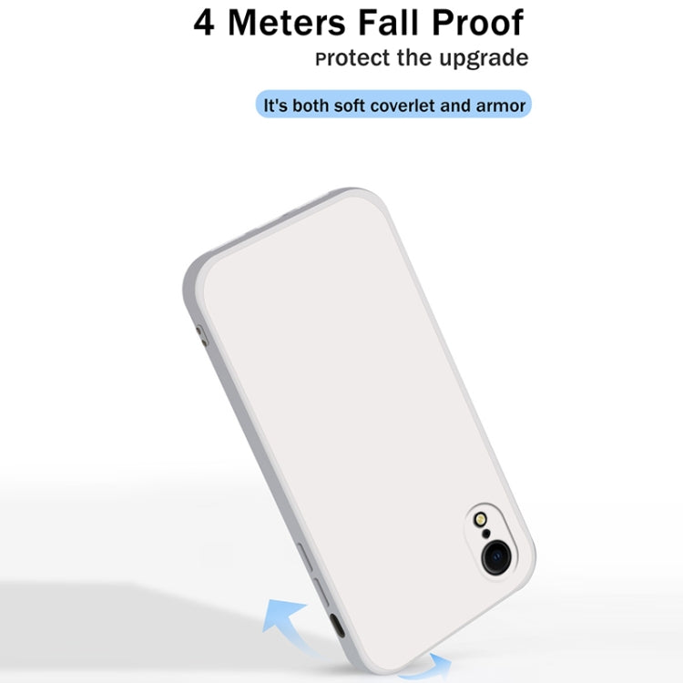 For iPhone XR Solid Color Imitation Liquid Silicone Straight Edge Dropproof Full Coverage Protective Case(Gray) - More iPhone Cases by buy2fix | Online Shopping UK | buy2fix