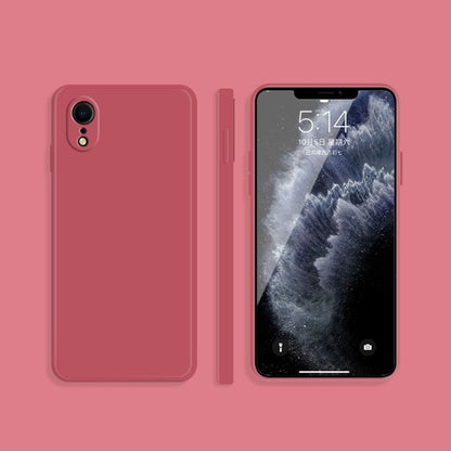 For iPhone XR Solid Color Imitation Liquid Silicone Straight Edge Dropproof Full Coverage Protective Case(Red) - More iPhone Cases by buy2fix | Online Shopping UK | buy2fix