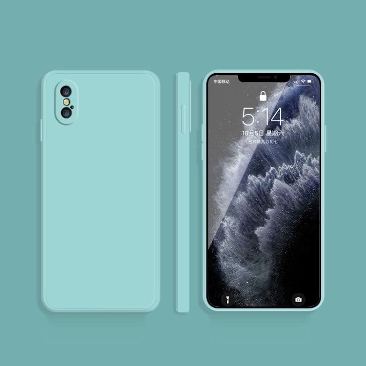 For iPhone XS Max Solid Color Imitation Liquid Silicone Straight Edge Dropproof Full Coverage Protective Case(Sky Blue) - More iPhone Cases by buy2fix | Online Shopping UK | buy2fix