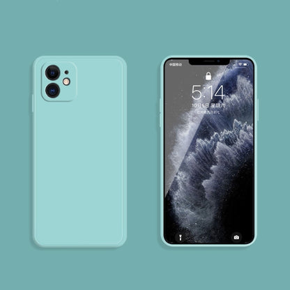 For iPhone 11 Solid Color Imitation Liquid Silicone Straight Edge Dropproof Full Coverage Protective Case (Sky Blue) - iPhone 11 Cases by buy2fix | Online Shopping UK | buy2fix