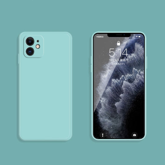 For iPhone 11 Solid Color Imitation Liquid Silicone Straight Edge Dropproof Full Coverage Protective Case (Sky Blue) - iPhone 11 Cases by buy2fix | Online Shopping UK | buy2fix