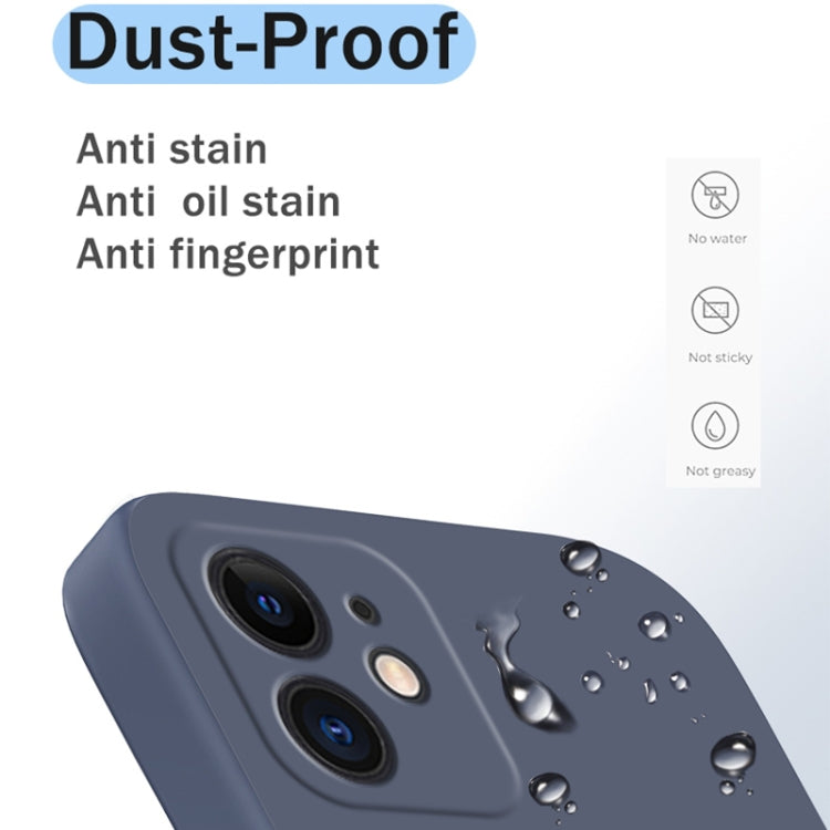 For iPhone 11 Solid Color Imitation Liquid Silicone Straight Edge Dropproof Full Coverage Protective Case (Gray) - iPhone 11 Cases by buy2fix | Online Shopping UK | buy2fix