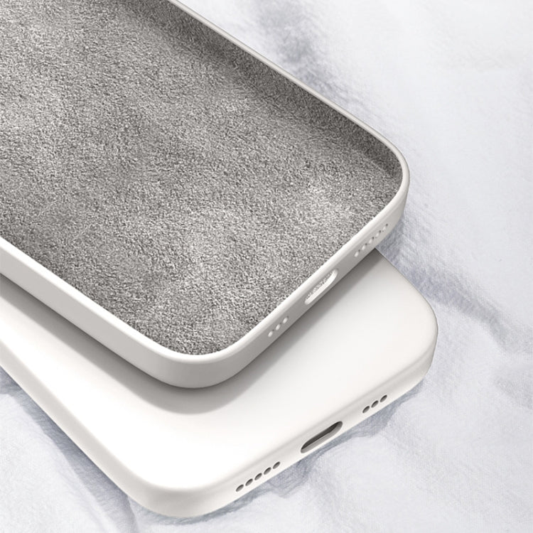 For iPhone 11 Solid Color Imitation Liquid Silicone Straight Edge Dropproof Full Coverage Protective Case (Gray) - iPhone 11 Cases by buy2fix | Online Shopping UK | buy2fix