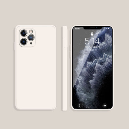 For iPhone 11 Pro Solid Color Imitation Liquid Silicone Straight Edge Dropproof Full Coverage Protective Case (White) - iPhone 11 Pro Cases by buy2fix | Online Shopping UK | buy2fix