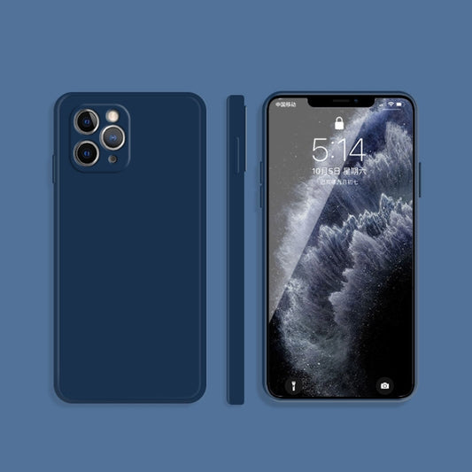 For iPhone 11 Pro Solid Color Imitation Liquid Silicone Straight Edge Dropproof Full Coverage Protective Case (Blue) - iPhone 11 Pro Cases by buy2fix | Online Shopping UK | buy2fix