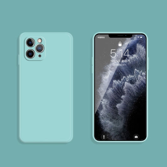 For iPhone 11 Pro Solid Color Imitation Liquid Silicone Straight Edge Dropproof Full Coverage Protective Case (Sky Blue) - iPhone 11 Pro Cases by buy2fix | Online Shopping UK | buy2fix