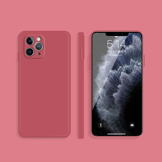 For iPhone 11 Pro Solid Color Imitation Liquid Silicone Straight Edge Dropproof Full Coverage Protective Case (Red) - iPhone 11 Pro Cases by buy2fix | Online Shopping UK | buy2fix