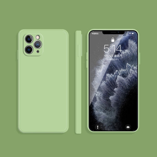 For iPhone 11 Pro Solid Color Imitation Liquid Silicone Straight Edge Dropproof Full Coverage Protective Case (Matcha Green) - iPhone 11 Pro Cases by buy2fix | Online Shopping UK | buy2fix