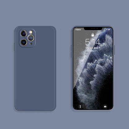 For iPhone 11 Pro Max Solid Color Imitation Liquid Silicone Straight Edge Dropproof Full Coverage Protective Case (Gray) - iPhone 11 Pro Max Cases by buy2fix | Online Shopping UK | buy2fix