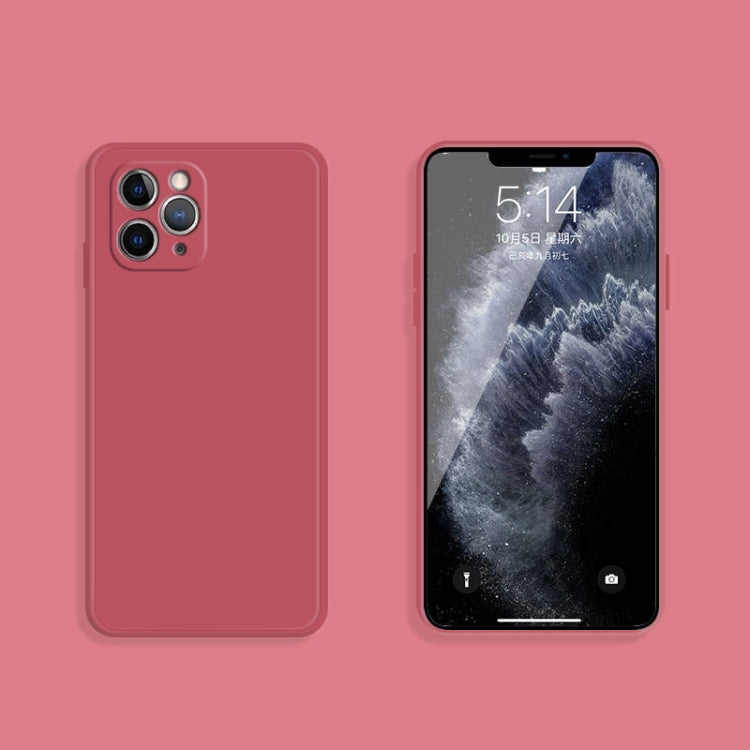 For iPhone 11 Pro Max Solid Color Imitation Liquid Silicone Straight Edge Dropproof Full Coverage Protective Case (Red) - iPhone 11 Pro Max Cases by buy2fix | Online Shopping UK | buy2fix