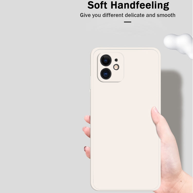 For iPhone 12 Solid Color Imitation Liquid Silicone Straight Edge Dropproof Full Coverage Protective Case(Sky Blue) - iPhone 12 / 12 Pro Cases by buy2fix | Online Shopping UK | buy2fix